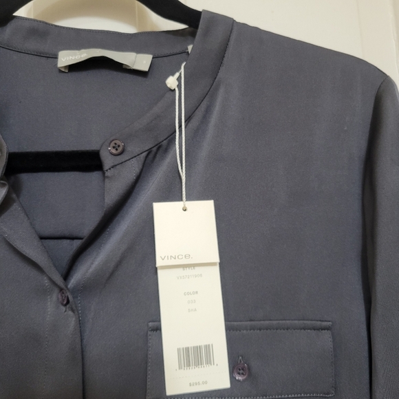 Vince NWT Long sleeve Button Front Silk blouse. - Picture 10 of 14